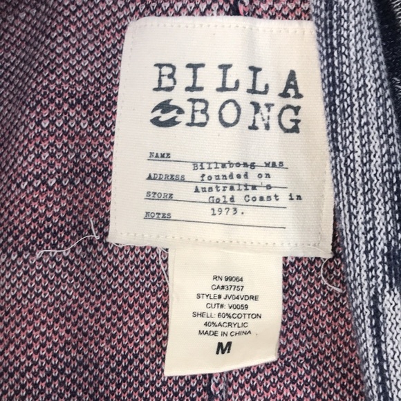 Billabong tribal print open fridge boho cardigan blue & pink sweater siz… - Picture 6 of 11